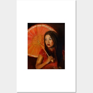 Geisha with a Parasol Posters and Art